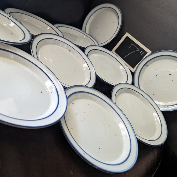 Dansk Niels Refsgaard Blue Mist 4 Vintage 7" white speckle stoneware plates - Picture 7 of 7